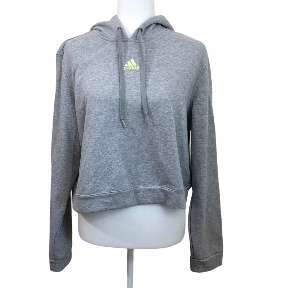 Adidas Hooded Sweatshirt Cropped Stripes Size XL